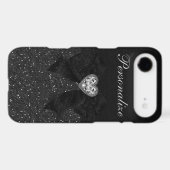 Printed Black Glitter, Diamond Heart & Bow Case-Mate iPhone Case (Back (Horizontal))