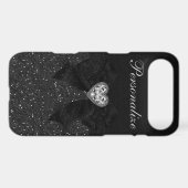Printed Black Glitter, Diamond Heart & Bow Case-Mate iPhone Case (Back (Horizontal))