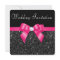 Printed Black Sequins and Hot Pink Bow Wedding
