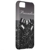 Printed Black & White Sequins, Bow & Diamond Case-Mate iPhone Case (Back/Right)