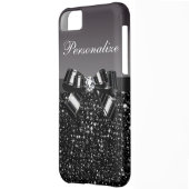 Printed Black & White Sequins, Bow & Diamond Case-Mate iPhone Case (Back Left)