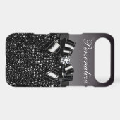 Printed Black & White Sequins, Bow & Diamond Case-Mate iPhone Case (Back (Horizontal))