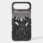 Printed Black & White Sequins, Bow & Diamond Case-Mate iPhone Case (Back)