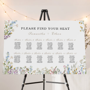 Printed Boho Wildflower Chart Foam Wedding Foam Bo Board