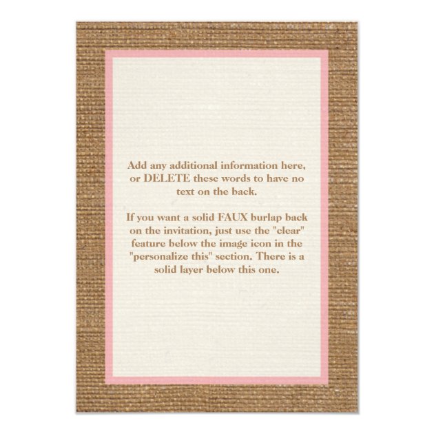 PRINTED BOW & CHARM Pink Confirmation Invite