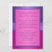 PRINTED BOW Purple Fuchsia Floral Monogram Invite (Back)