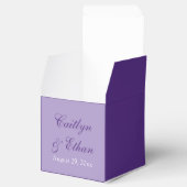 PRINTED BOW Purple White Floral Wedding Favor Box (Opened)