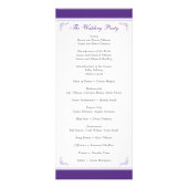 PRINTED BOW Purple White Floral Wedding Program (Back)