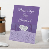 PRINTED BOW Purple White Floral Wedding Sign (In SItu)