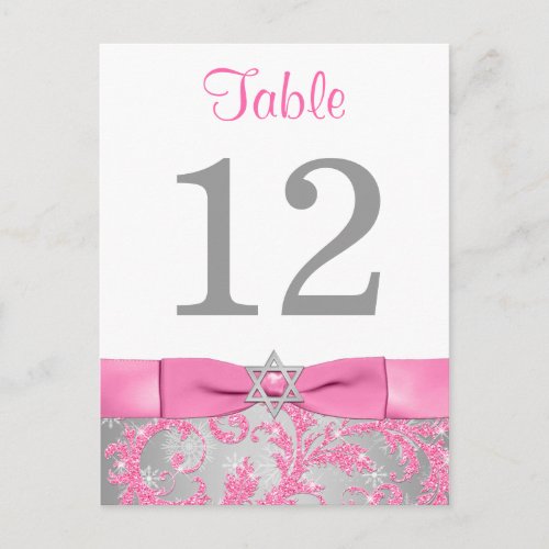 PRINTED Bow _ Winter Wonderland Table Number Card