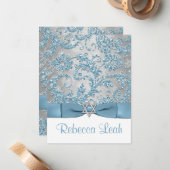PRINTED BOW - Winter Wonderland Thank You Card (Front/Back In Situ)
