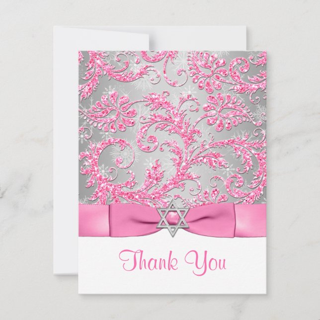 PRINTED BOW - Winter Wonderland Thank You Note (Front)