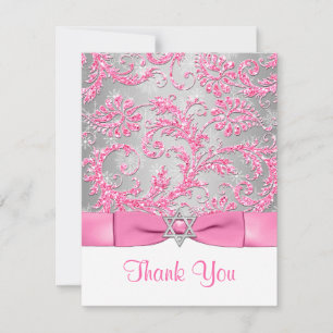 PRINTED BOW - Winter Wonderland Thank You Note Card