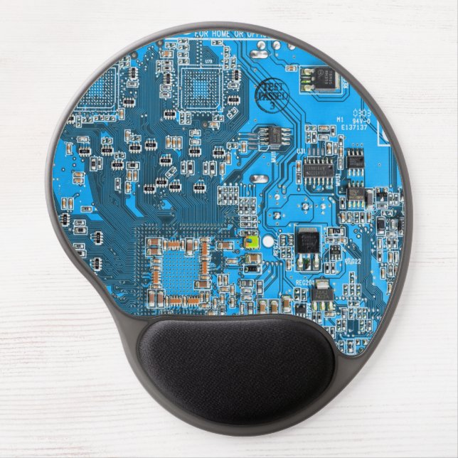 Printed Circuit Assembly PCB Blue Circuit Board Gel Mouse Pad (Front)