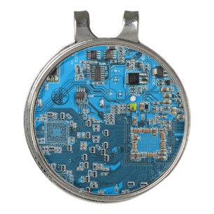Printed Circuit Assembly PCB Blue Circuit Board Golf Hat Clip