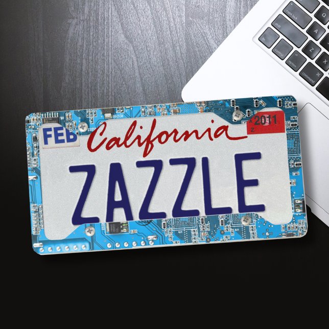 Printed Circuit Assembly PCB Blue Circuit Board License Plate Frame (Creator Uploaded)