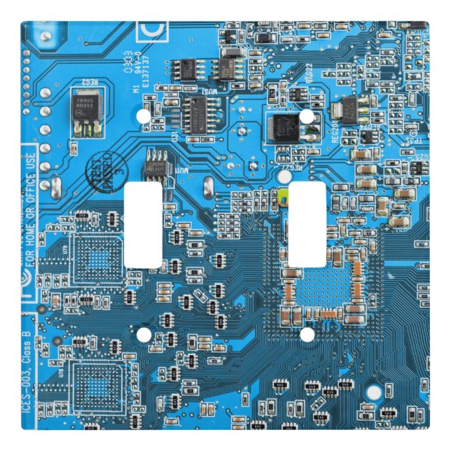 Printed Circuit Assembly PCB Blue Circuit Board Light Switch Cover (Front)