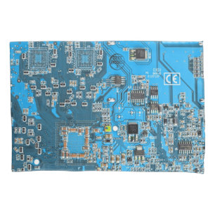 Printed Circuit Assembly PCB Blue Circuit Board Pillow Case