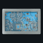 Printed Circuit Assembly PCB Blue Circuit Board Rectangular Belt Buckle<br><div class="desc">PCB Circuit Board gifts for geeks or gifts for nerds. Here's one for the Computer Nerd or Geeks in all of us. Geek Out your Nerd with this Printed Circuit Assembly PCB Electronic Circuit Board. This is a close up picture of a Printed Circuit Assembly PCB or electronic circuit board....</div>