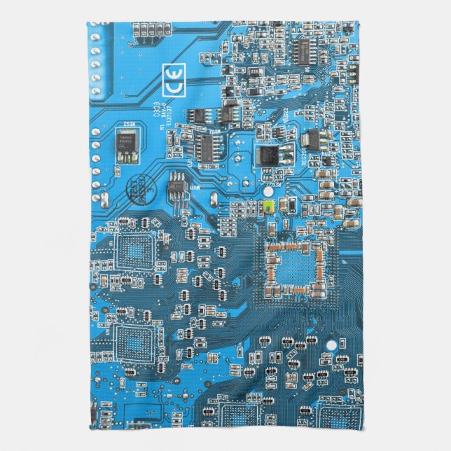 Printed Circuit Assembly PCB Blue Circuit Board Towel (Vertical)