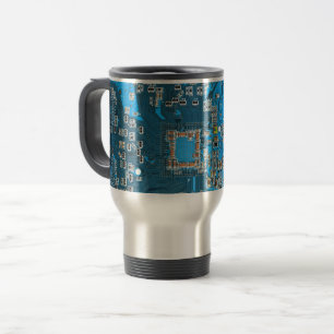 Printed Circuit Assembly PCB Blue Circuit Board Travel Mug