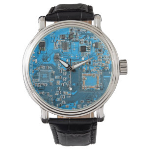 Printed Circuit Assembly PCB Blue Circuit Board Watch