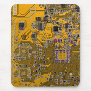 Printed Circuit Assembly PCB Circuit Board Orange Mouse Pad