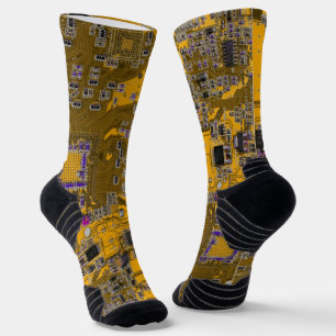 Printed Circuit Assembly PCB Circuit Board Orange Socks