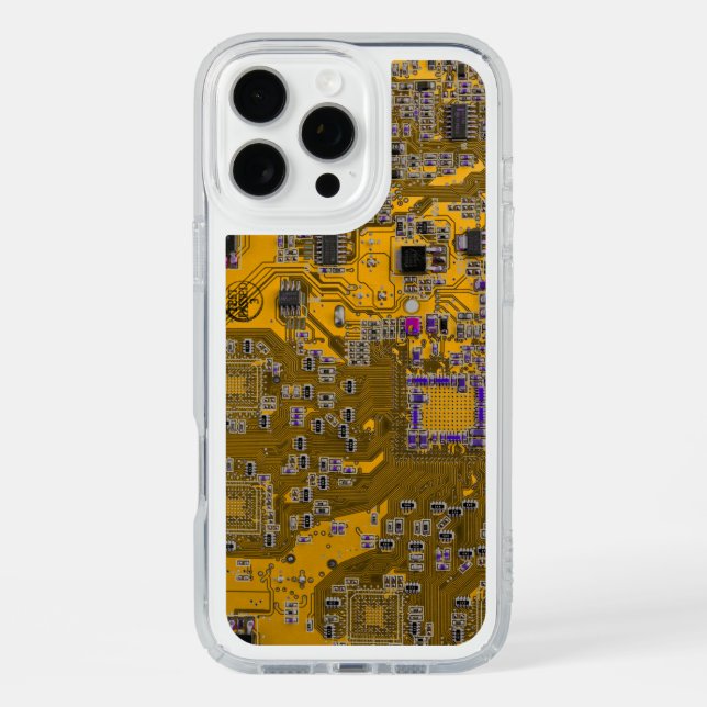 Printed Circuit Assembly PCB Circuit Board Orange Speck iPhone Case (Front)