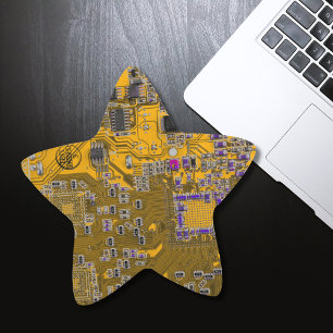 Printed Circuit Assembly PCB Circuit Board Orange Star Sticker
