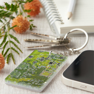 Printed Circuit Assembly PCB Green Circuit Board 2 Keychain