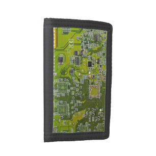Printed Circuit Assembly PCB Green Circuit Board 2 Trifold Wallet