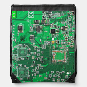 Printed Circuit Assembly PCB Green Circuit Board Drawstring Bag
