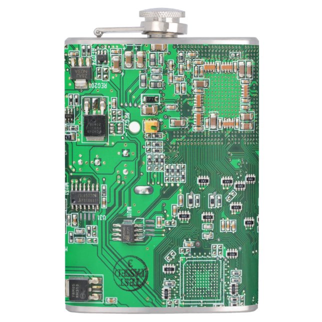 Printed Circuit Assembly PCB Green Circuit Board Flask (Front)