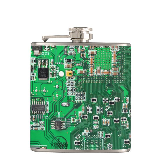 Printed Circuit Assembly PCB Green Circuit Board Flask (Front)