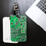 Printed Circuit Assembly PCB Green Circuit Board Luggage Tag<br><div class="desc">PCB Circuit Board gifts for geeks or gifts for nerds. Here's one for the Computer Nerd or Geeks in all of us. Geek Out your Nerd with this Printed Circuit Assembly PCB Electronic Circuit Board. This is a close up picture of a Printed Circuit Assembly PCB or electronic circuit board....</div>