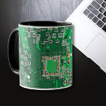 Printed Circuit Assembly PCB Green Circuit Board Mug<br><div class="desc">PCB Circuit Board gifts for geeks or gifts for nerds. Here's one for the Computer Nerd or Geeks in all of us. Geek Out your Nerd with this Printed Circuit Assembly PCB Electronic Circuit Board. This is a close up picture of a Printed Circuit Assembly PCB or electronic circuit board....</div>