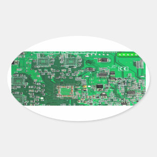 Printed Circuit Assembly PCB Green Circuit Board Oval Sticker
