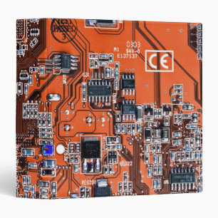 Printed Circuit Assembly PCB Orange Circuit Board 3 Ring Binder
