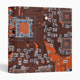 Printed Circuit Assembly PCB Orange Circuit Board 3 Ring Binder
