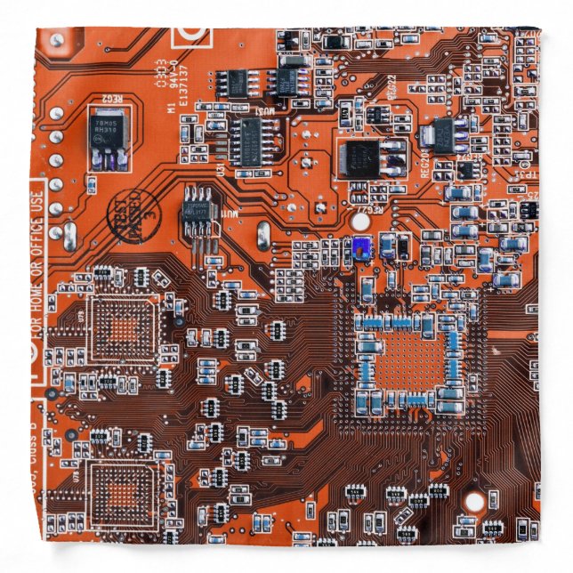 Printed Circuit Assembly PCB Orange Circuit Board Bandana (Front)