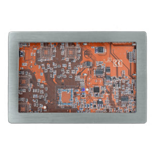 Printed Circuit Assembly PCB Orange Circuit Board Belt Buckle