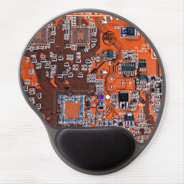 Printed Circuit Assembly PCB Orange Circuit Board Gel Mouse Pad (Front)