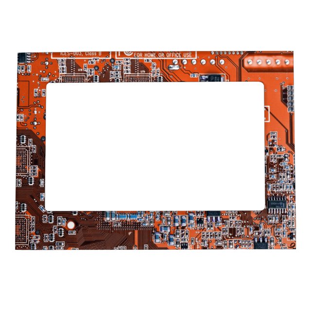 Printed Circuit Assembly PCB Orange Circuit Board Magnetic Picture Frame (Front)