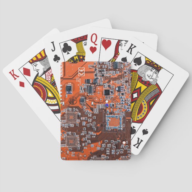 Printed Circuit Assembly PCB Orange Circuit Board Poker Cards (Back)