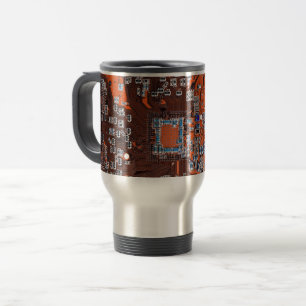 Printed Circuit Assembly PCB Orange Circuit Board Travel Mug