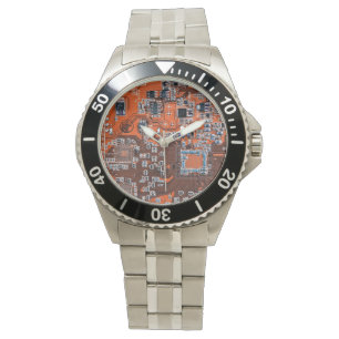 Printed Circuit Assembly PCB Orange Circuit Board Watch