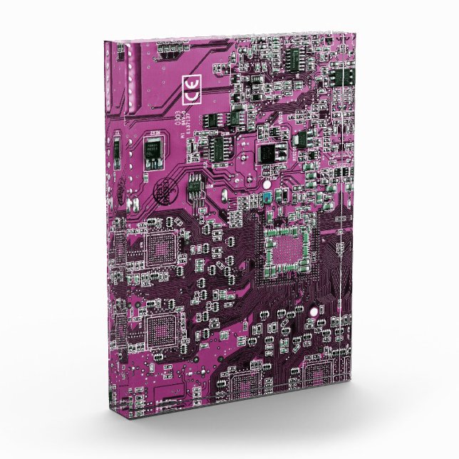Printed Circuit Assembly PCB Purple Circuit Board Acrylic Award (Left)