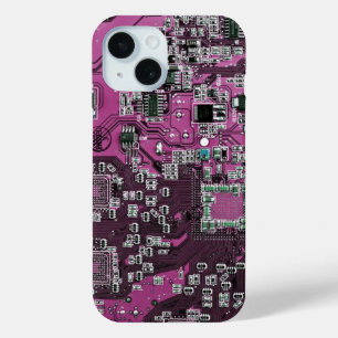 Printed Circuit Assembly PCB Purple Circuit Board iPhone 15 Case