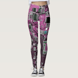 Printed Circuit Assembly PCB Purple Circuit Board Leggings